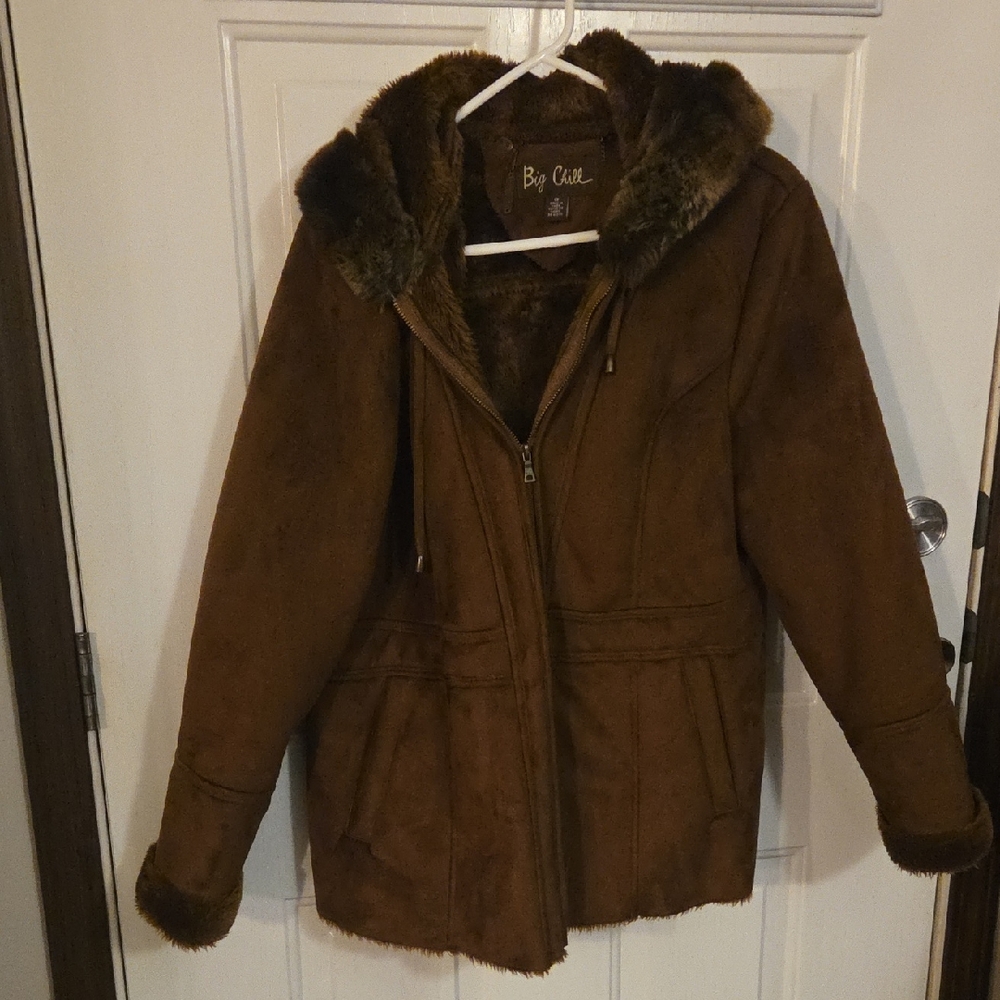 Big Chill Brown Faux Fur Jacket Size 1X